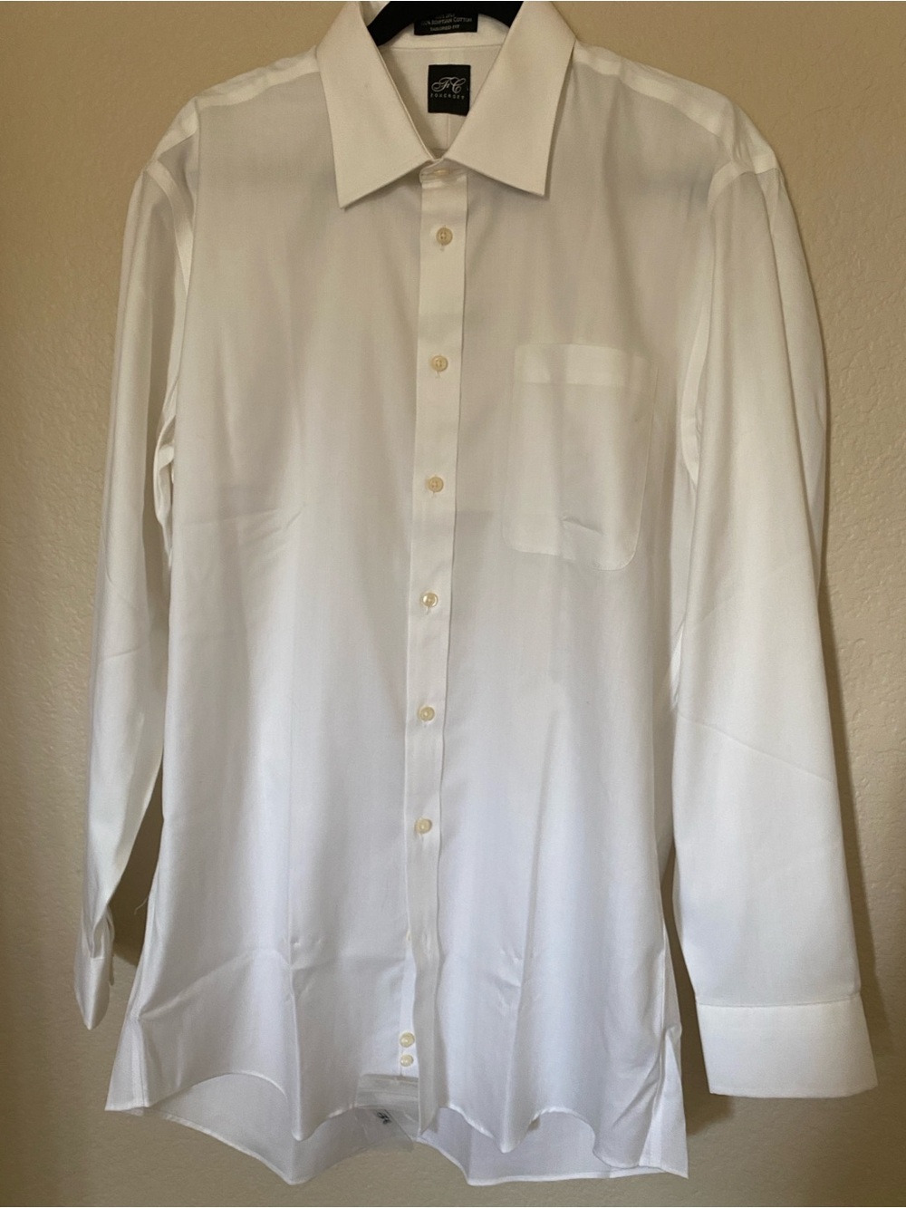 Men's White Dress Shirt with Chest Pocket - Classic Formal Wear Egyptian cotton